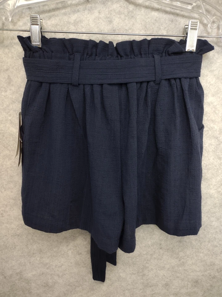 Pantalones Cortos BCX Para Mujer Junior Bolsa de Papel Corbata Cintura X-Pequeños Azul Marino 24Wx3L Foto 4 de 4