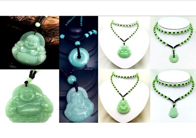 Ketten, Achat Steine Halskette mit Jade-Anhänger Buddha Neu 1 Stück