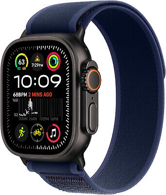 Genuine Apple Watch Band Trail Loop 49mm Blue/Black Medium Genuine Apple Watch Band Trail Loop 49mm Blue/Black Medium