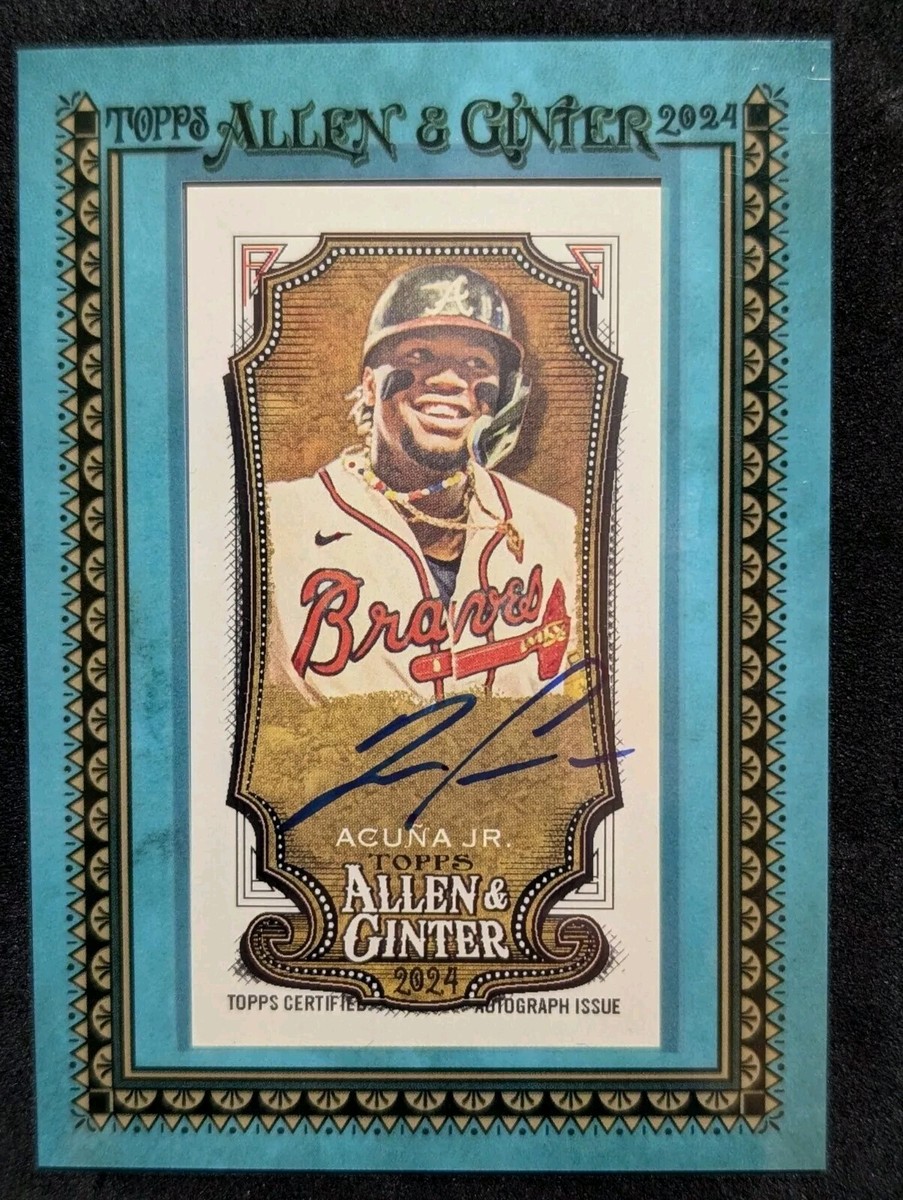 2024 Allen & Ginter - Ronald Acuna Framed Blue Auto /50 - Braves