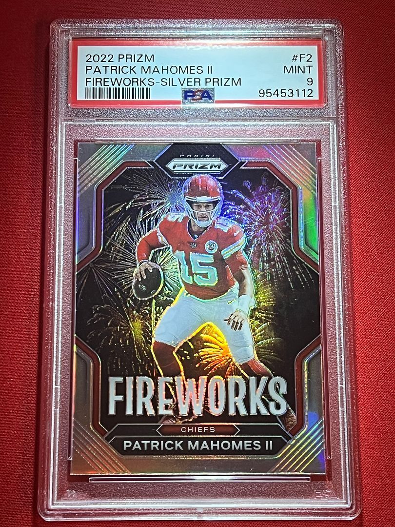 2022 Panini Prizm PATRICK MAHOMES II Fireworks F2 Silver PSA 9 MINT CHIEFS