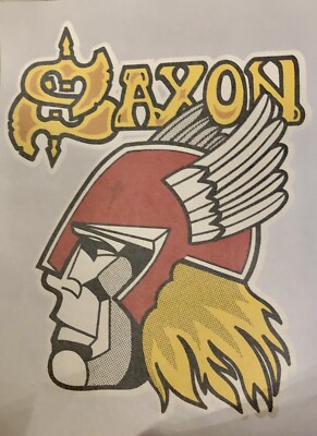 Original Vintage Saxon Iron On Transfer English Heavy Metal Music Band