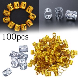 100pcs Dreadlock Beads Cuff Tube Clip Hair Dread Braiding Jewelry