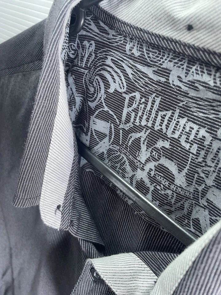 Billabong Mens Button Up Dress Shirt XL Grey Long Sleeve Surfwear Casual Cotton - image 2 of 4