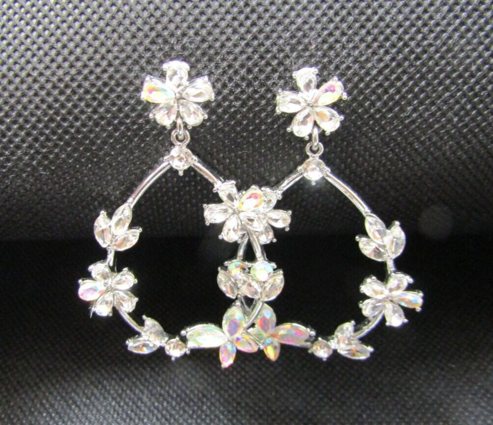 Earrings Statement Multicolor Crystals Large Drop… - image 2