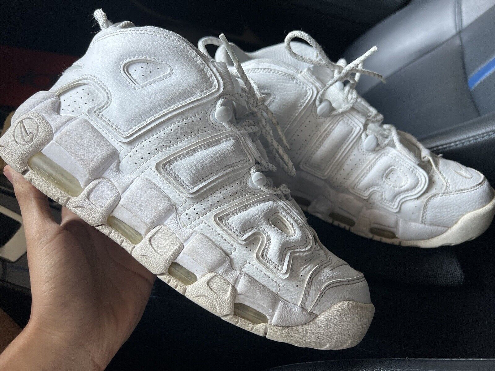 Size 9 - Nike Air More Uptempo Triple White 2017 for sale online 