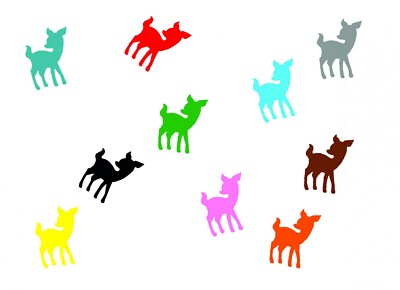 10x Bügelbild Bügelbilder Aufnäher Patch Miniblings 22mm GLATT Reh Kitz
