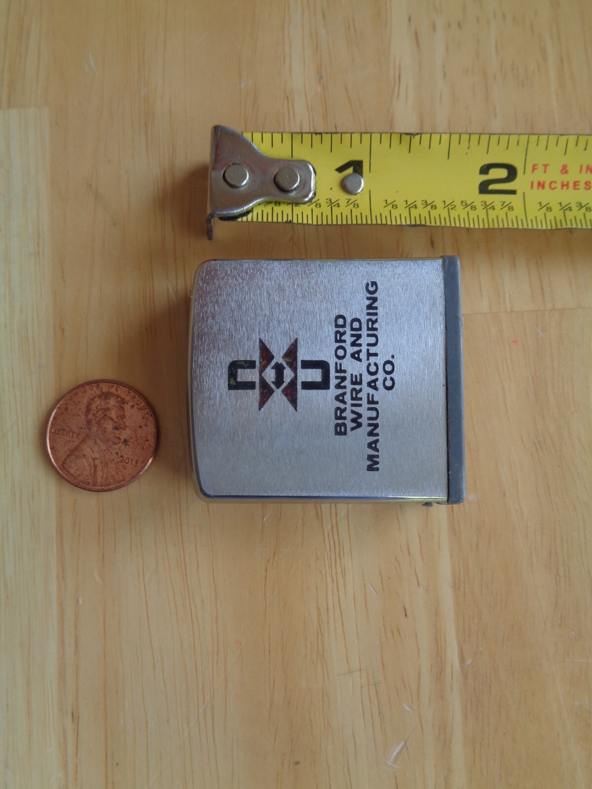 VINTAGE ZIPPO ADVERTISING TAPE MEASURE BRANFORD WIRE AND MANUFACTURING CO. eBay