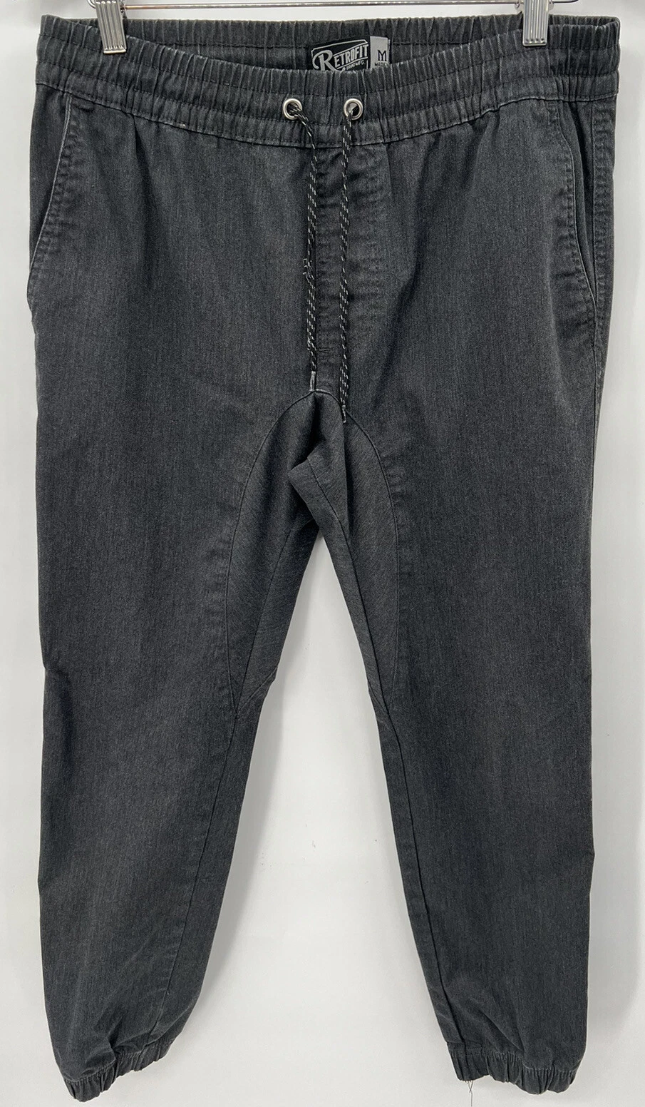 Retrofit Medium Jogger Pants Mens Gray Elastic Waist Drawstring Tapered Stretch
Opens in a new windo