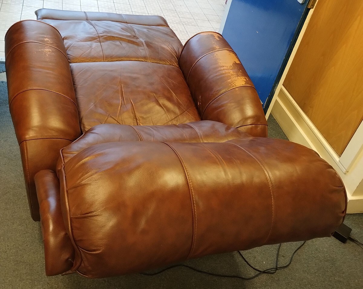 Sofology Heritage Electric Brown Leather Power Recliner Armchair Pocket