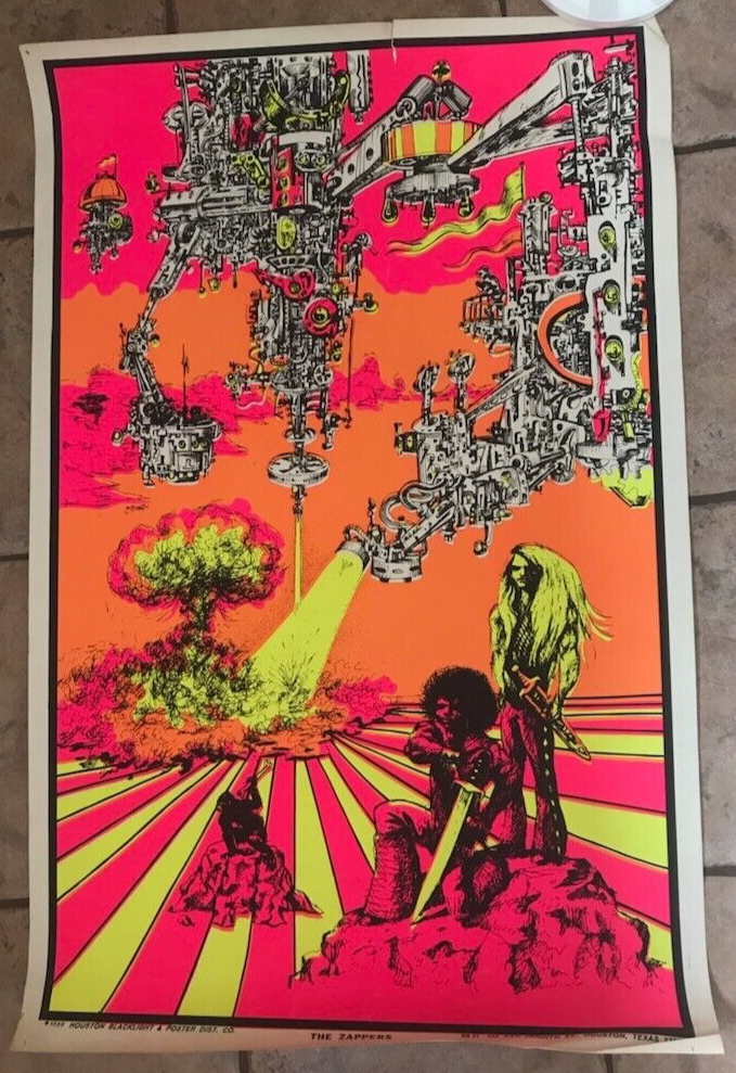 Zappers BLACK LIGHT POSTER Houston vintage 22.5 x35 | eBay Zappers BLACK LIGHT POSTER Houston vintage 22.5 x35 | eBay