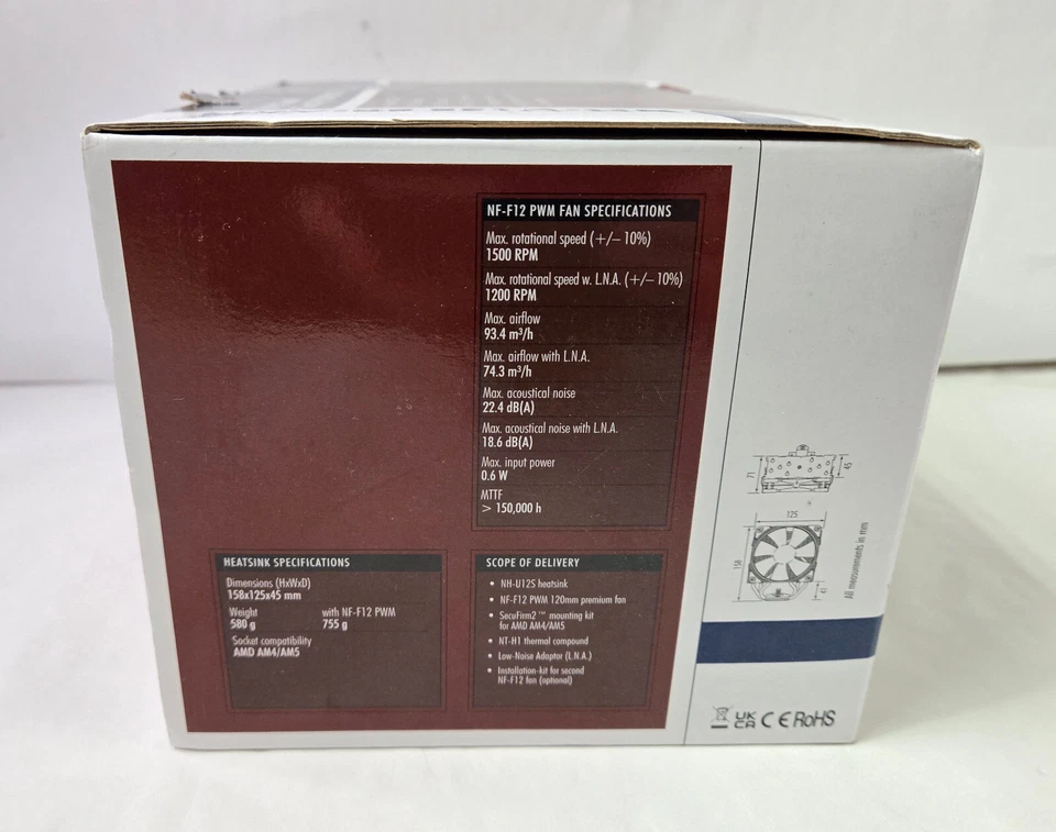 Noctua NH-U12S SE-AM4 120mm U-Type CPU Cooler AMD AM4/AM5 Special Edition NF-F12 - Image 4 of 4