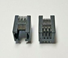 RJ45 Network Jack socket - Black x 2 (1 pair) 8P Unshielded - Long Base Mount