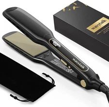 Wet to Straight Titanium Flat Iron, 1.7 Inch Wide Professional Straightener with