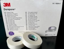 3M Durapore SILK Cloth Medical Tape 1/2" x 10 yards - 1 to 48 Rolls #1538-0