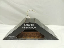 WOODLORE CEDAR TIE & BELT HANGER, 100% AROMATIC CEDAR, HOLDS 30 TIES AND 8 BELTS