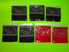  7x RED BLACK NAVY Paisley Print BANDANAS 22"x22" 100 Cotton Wrap Handkerchief