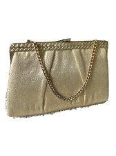 Vintage Harry Levine USA Gold Evening Clutch Purse