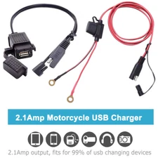 MICTUNING 2.1A SAE to USB Cable Charger Adapter for Motorcycle Phone Tablet GPS