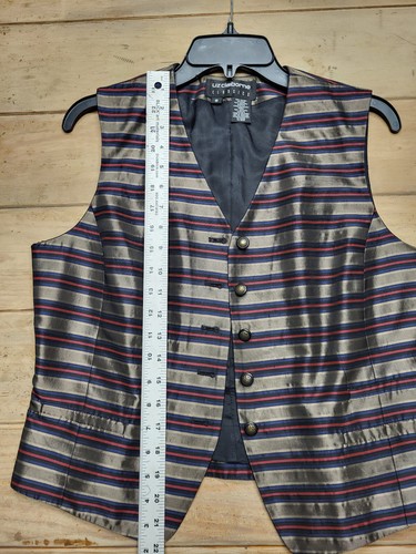 Liz Claiborne Gold Red Black Vest Shiny formal or casual Sz 8 NWOT - Picture 9 of 11
