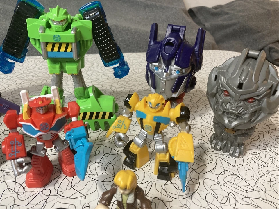 Lote Transformers Playskool Heroes Rescue Bots Bumblebee Optimus Prime BK Usado Foto 4 de 4