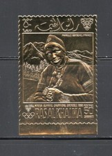 R8916 Ras Al Khaima 1968 Winter Olympics Gold Folie 1v. MNH