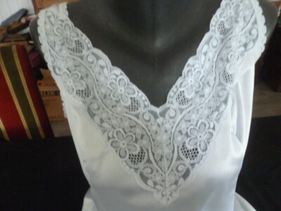 Combinaison Vintage Dentelle Bleue – Taille 52 – Fond De Robe – Années 80/90