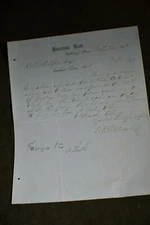 1855 Housatonic Bank Stockbridge Mass Letter to Abraham Bell