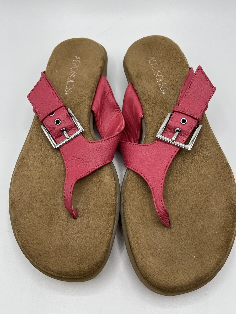 Aerosoles Pink Strap Tex Mex Thong Sandals Slip On Shoes Women's Size 8 |  eBay
