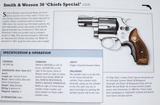Smith & Wesson S&W Revolver Gun Pistol Picture Out of Print Handgun Spec Sheet
