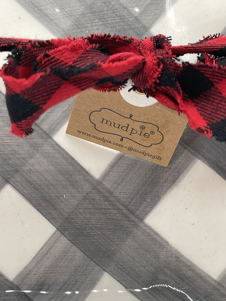 MUD PIE Gray  Checkered Dessert Plate New In Box - Image 2 of 4