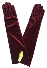 15" Long Stretch Bridal Wedding Halloween Prom Dress Opera Burgundy Gloves