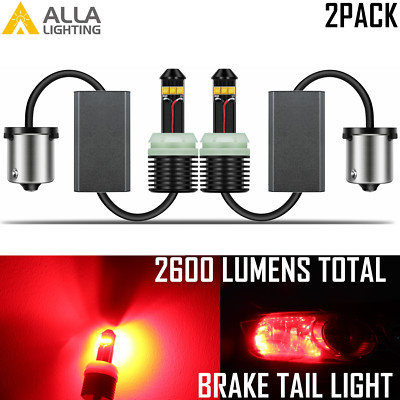Alla Lighting Super Bright LED 1157 High Power 20W CANBUS Brake Light Bulb,Red