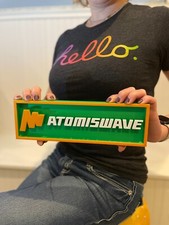 ATOMISWAVE 3D printed game console placard, retro console sign, multi-color