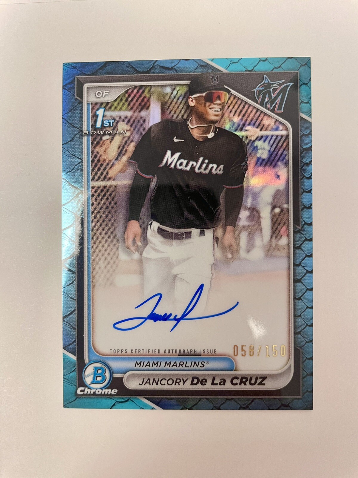 2024 Bowman Chrome REPTILLIAN BLUE JANCORY DE LA CRUZ Auto /150 Miami #CPA-JDL