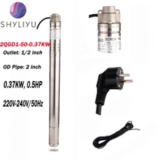 SHYLIYU 2'' Screw Pump Submersible Deep Well Pump Stainless Steel 220V/50Hz 370W
