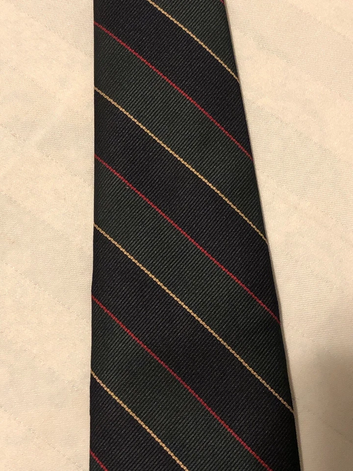 Corbata de seda Carter & Holmes clásica diagonal negra verde 56"x4"  Foto 3 de 4