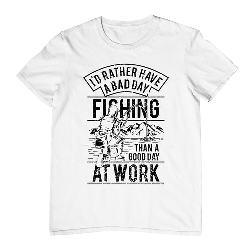 Bad Day Fishing t-shirt - Funny and Fishy! 100% cotton, Funny t-shirt, Unisex Pr - Picture 15 of 90