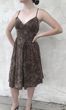 MAX STUDIO Soft Mocha Brown S Retail $164 Day Dress Halter Tea
