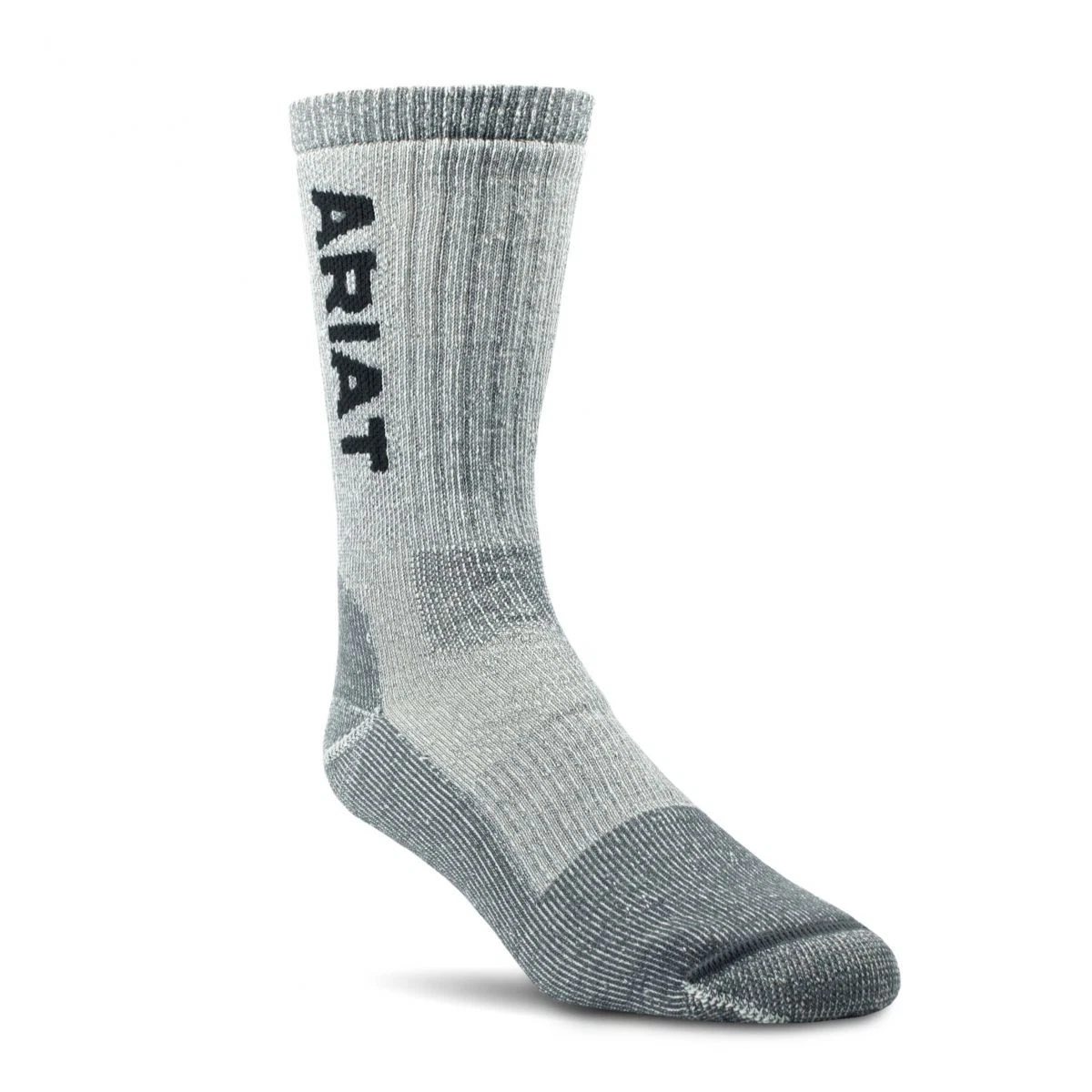 ARIAT Unisex Midweight Merino Wool Blend Steel Toe Work Socks Grey - AR2187-050,