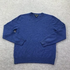 Christian Lacroix Sweater Mens Medium Blue V Neck 100% 2-Ply Cashmere Pullover