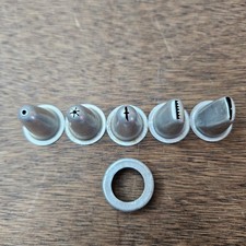 Aluminum Icing Piping Tips and Coupler Ring Vtg Set of 6 Cake Decorating
