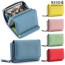Women's Rfid Blocking Small Pocket Card Holder Wallet with Zip Coin Purse Gift