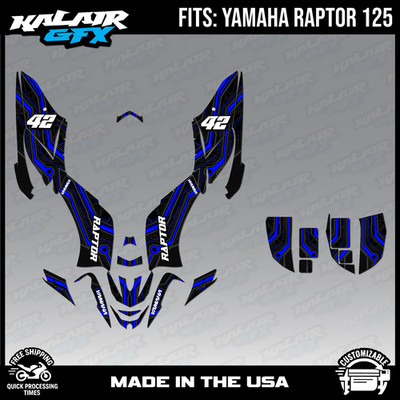 Graphics Kit for ATV YAMAHA RAPTOR 125 Electron Series - Blue 16 Mil