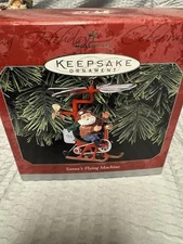 Hallmark Christmas Tree Ornament Santa's Flying Machine New 1998 Santa Claus!