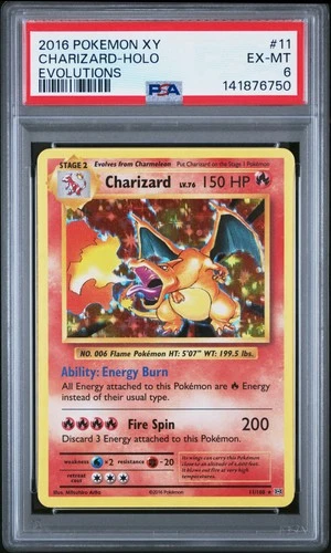 2016 POKEMON XY EVOLUTIONS #11 CHARIZARD-HOLO PSA 6