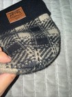 Levis Winter Hat Beanie Plaid Navy Cuffed Sherpa Lined Leather Logo Patch OS — photo 5