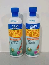 2pc API POND CHLORINE & HEAVY METAL NEUTRALIZER Pond Water Neutralizer 16-Ounce