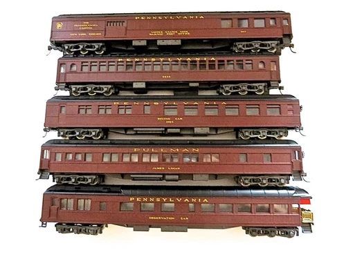 HO Rivarossi Pennsylvania Heavyweight Passenger Car Set of 5 All Different Cars