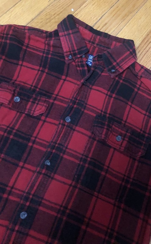 EUC Men’s George Button Down Two Flap Pocket Plaid Soft Flannel Shirt Size SMALL